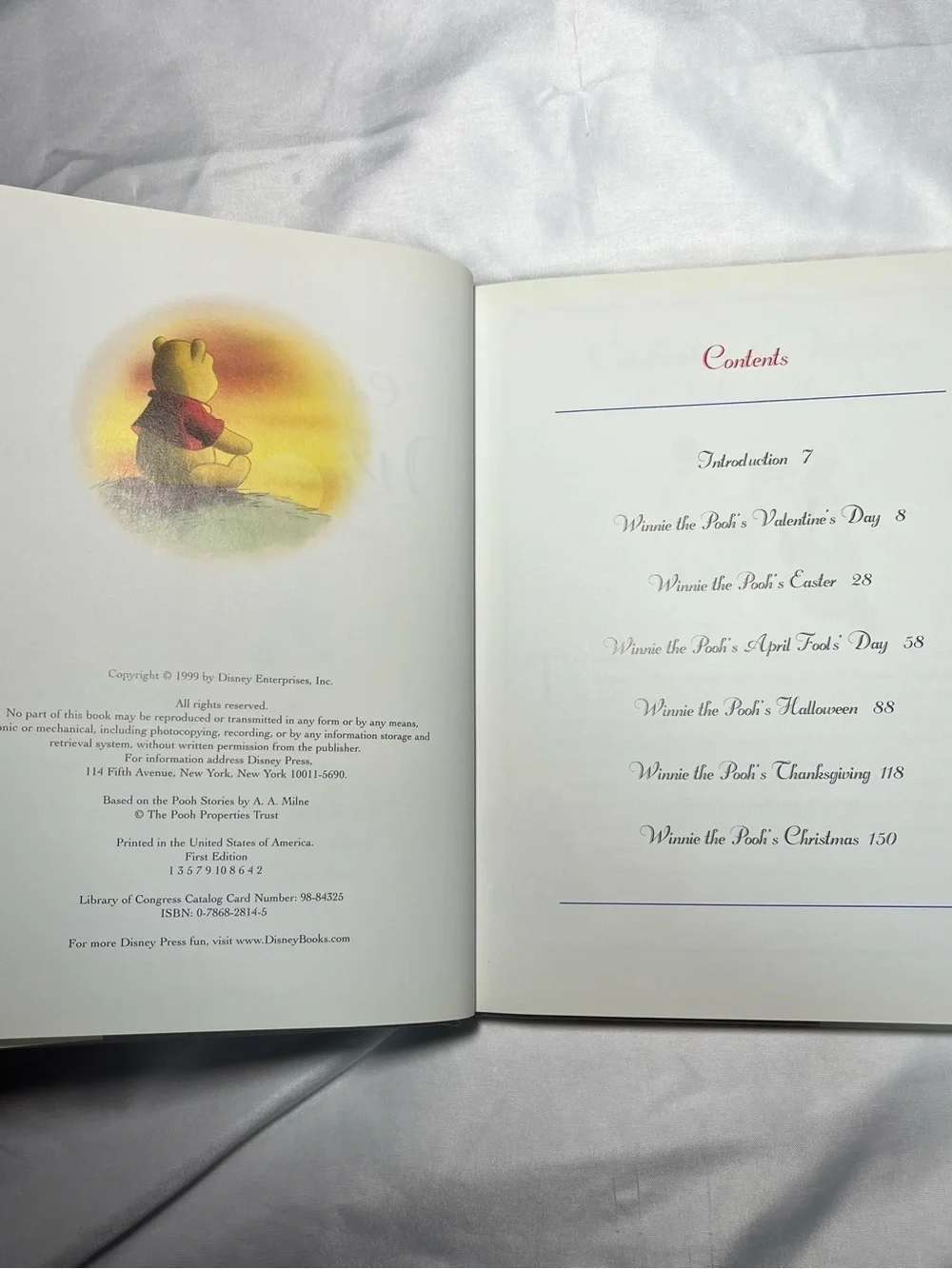Vintage 1999 Disney Winnie The Pooh Celebrate The Year‎ 1st Edition Hardcover
